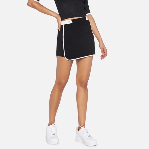 GCDS Classic Track Mini Skirt Black White - Picture 3 of 8